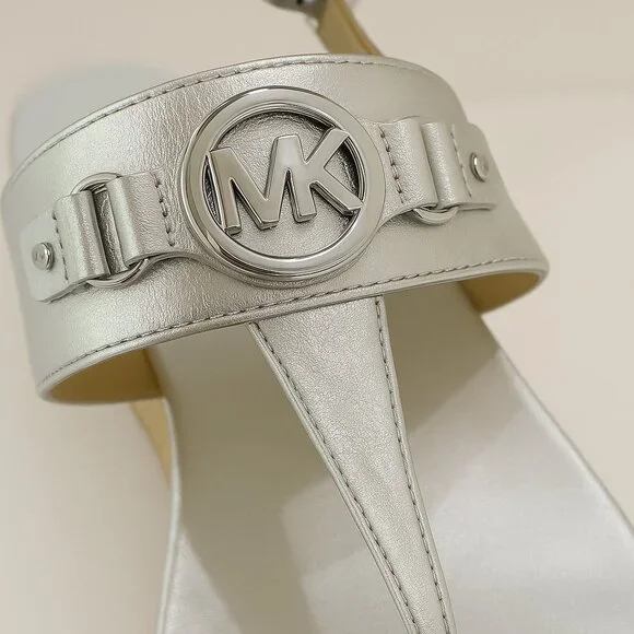 NEW MICHEAL Michael Kors Ashley Logo Wedge Platform Sandals Size 9.5 - Picture 2 of 9